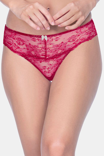 Buy Amante Low Rise Three-Fourth Bikini Panty - Red Obsession